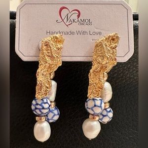 Beautiful gold and blue earrings